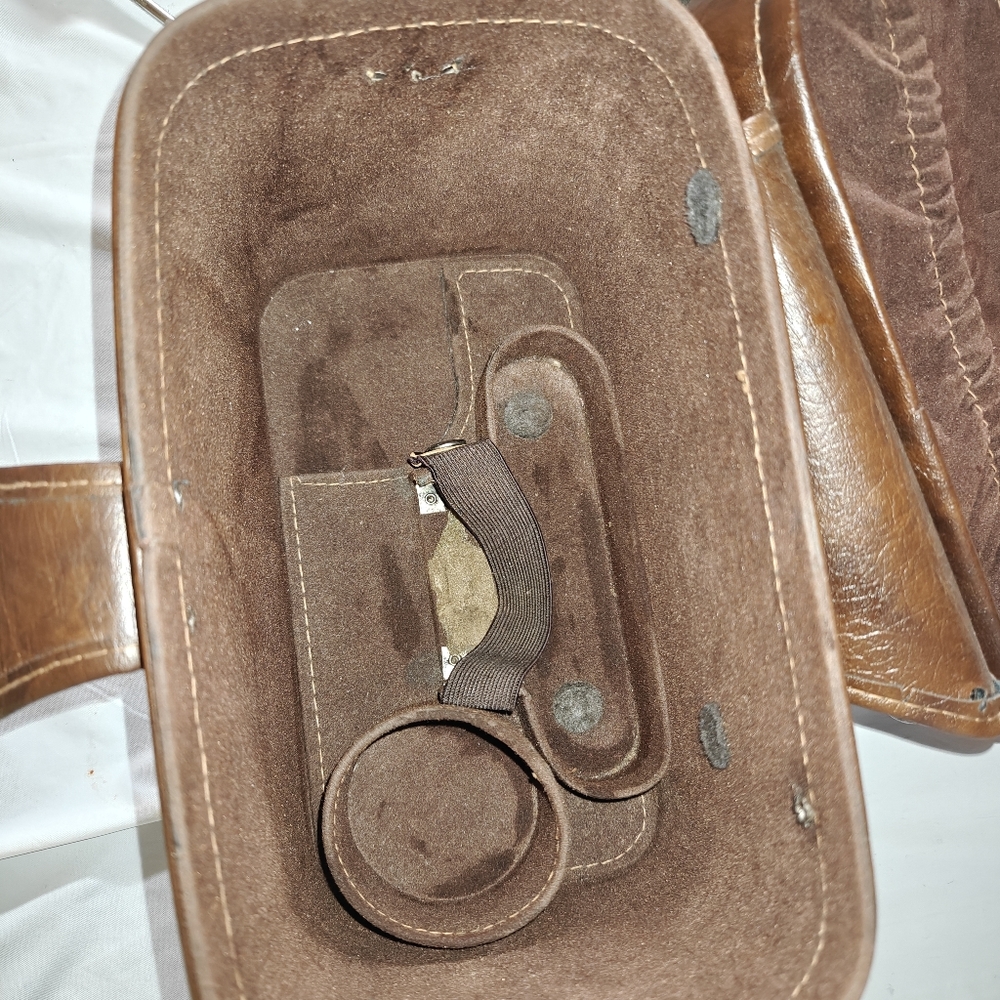 Vintage Brown Faux Leather Case with Buckle Strap Camera  Storage Case - Picture 6 of 15